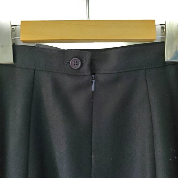 Henry White 100% Wool Black Pleated Skirt Size 14 - Picture 6 of 11